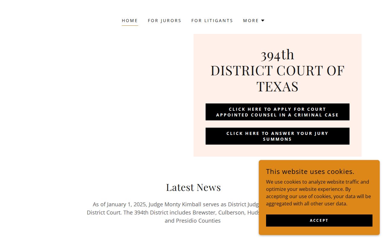 Culberson County arrest warrants, current 394th District Court contact and travel notice