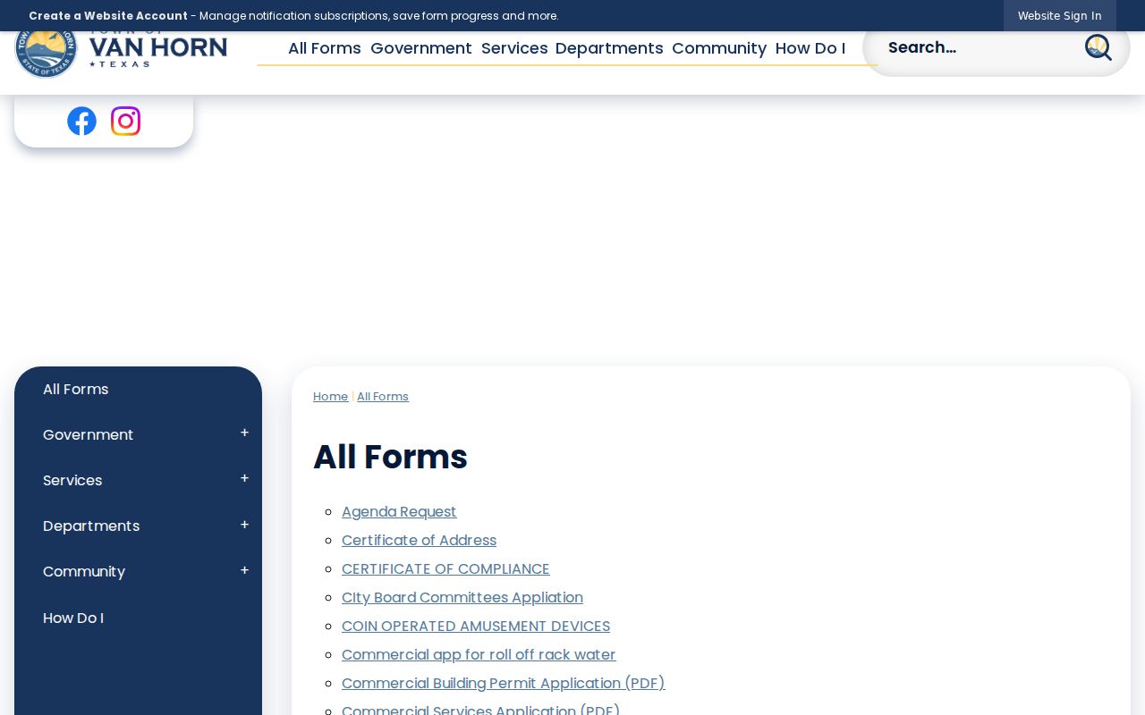 Culberson County municipal court warrant, Van Horn public forms index