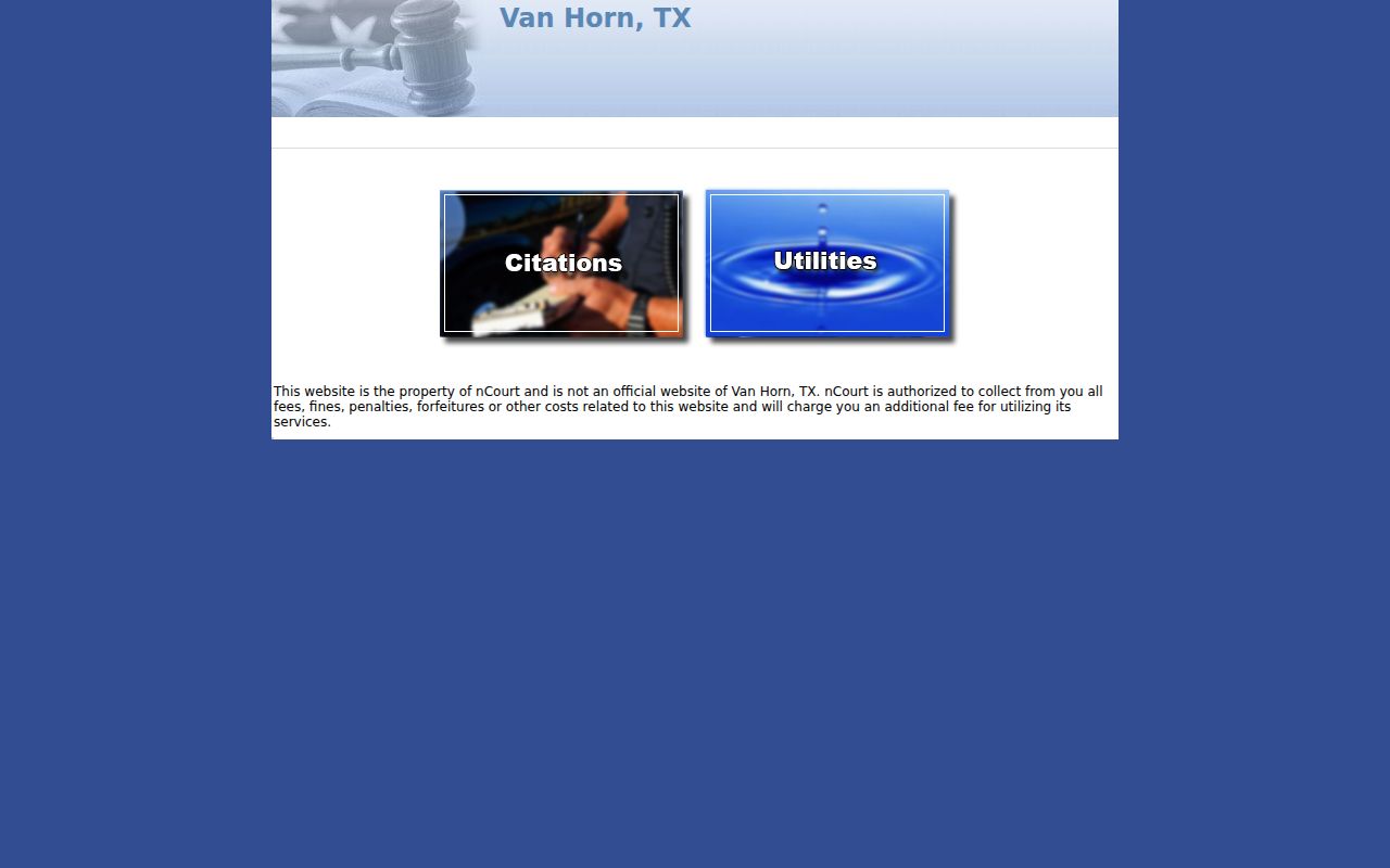 Culberson County municipal court warrant, nCourt payment vendor disclaimer